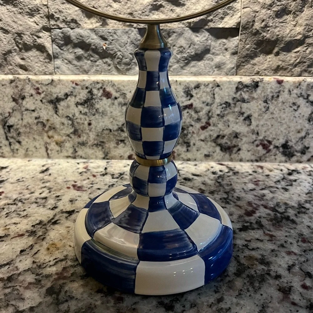 Mackenzie-Childs Royal Check Vanity Mirror. Like new in original box.